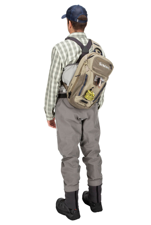 Simms Freestone Ambidextrous Fishing Sling Pack Model Back Simms Freestone Ambidextrous Fishing Sling Pack Model Back